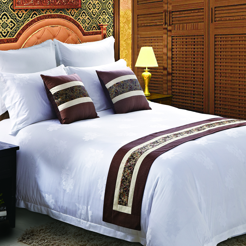 Luxury Merritt Hotels Juegos de ropa de cama de lino Algodón blanco King Size a rayas