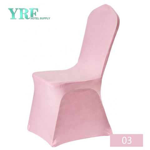 Fundas para sillas de banquete de boda elásticas metálicas rosa rubor YRF