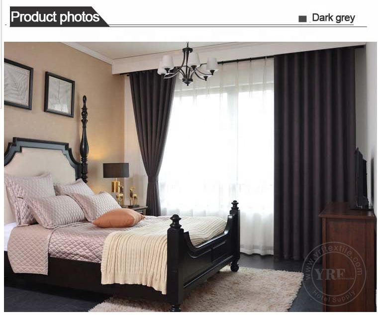 Cortinas aislantes resistentes del dormitorio del oscurecimiento del color liso de la cabaña