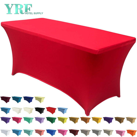 Cubierta de mesa de elastano alargado alargado rojo 8 pies / 96 "L x 30 " W x 30 "H Poliéster para mesas plegables