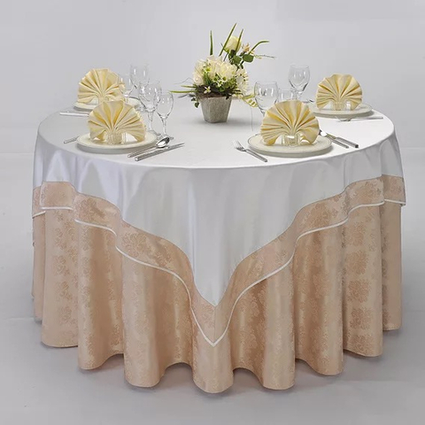 Fabricante de YRF, mantel de mesa redonda de boda, jacquard amarillo
