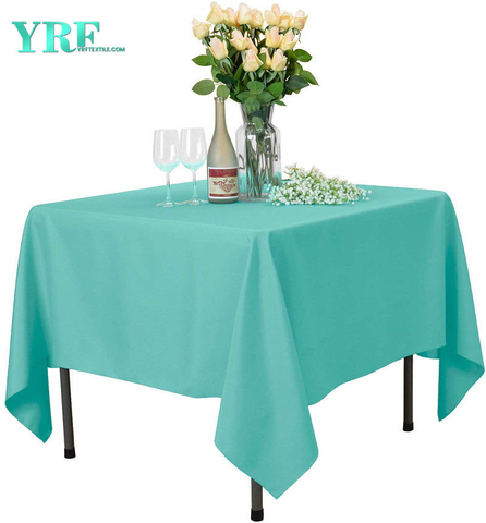 Cubierta cuadrada para mesa de cena turquesa pura 54x54 pulgadas 100% poliéster puro sin arrugas para bodas
