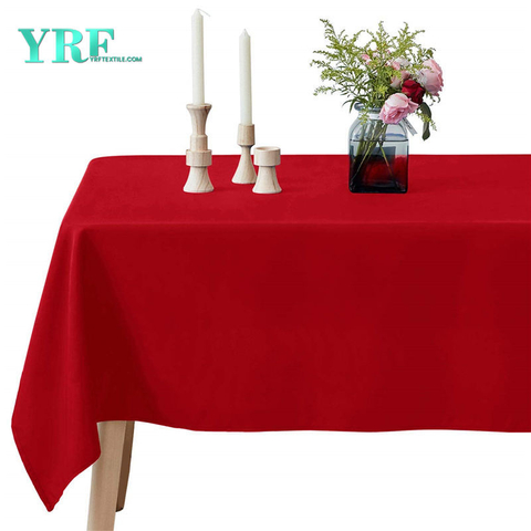 Cubierta oblonga para mesa de cena Pure Red 60x102 pulgadas 100% poliéster sin arrugas para restaurante