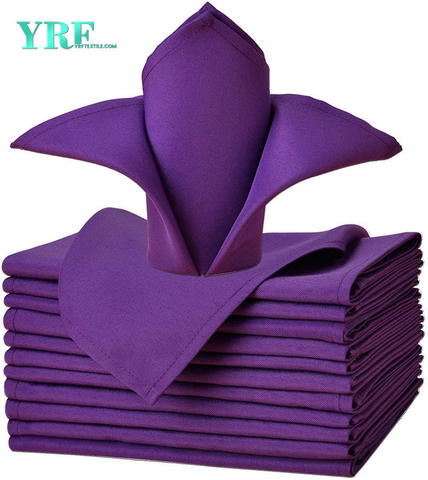 Servilleta de cena Pure Purple 17x17 "Pulgadas Pure 100% Polyester lavable y reutilizable para hotel