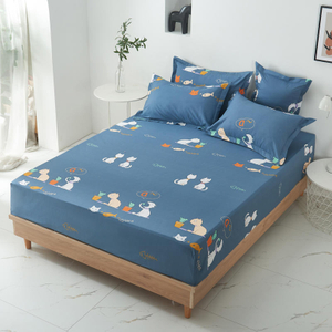 Hogar Producto Cobertor ajustado suave Bolsillos profundos Ropa de cama azul de dibujos animados