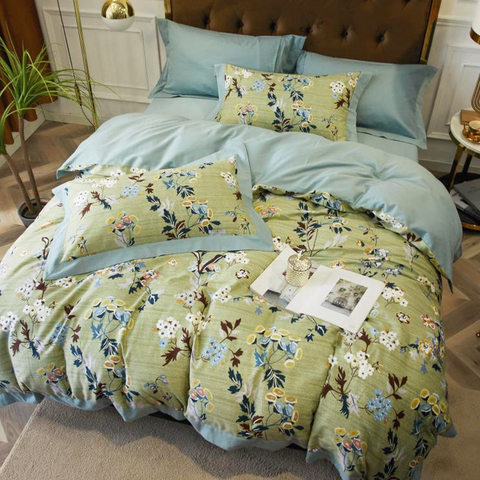 Ropa de cama de decoración del hogar tela de algodón para juego de sábanas de cama doble
