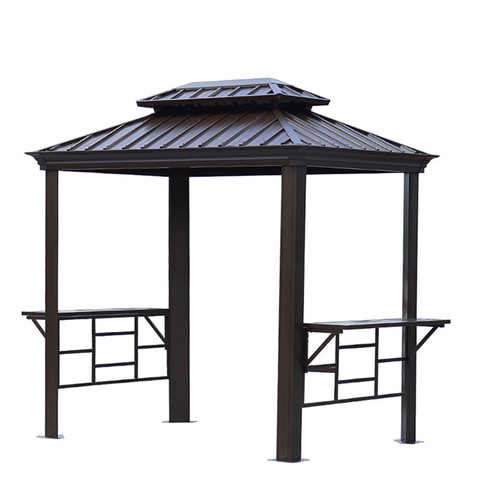 Gazebo de Villa de techo doble con marco de hierro para todas las estaciones del precio de fábrica