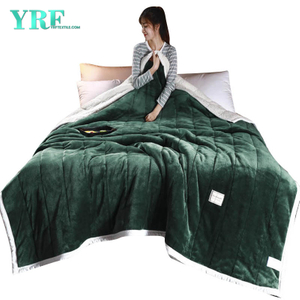 Manta de tiro de lana para cama tamaño king, color verde oscuro, estilo simple, ultra suave