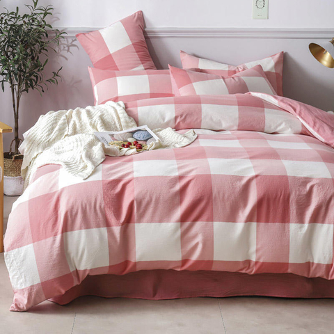 Textiles para el hogar Sábana de algodón Tela escocesa rosa de lujo de alta calidad