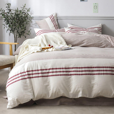 Ropa de cama para el hogar Sábana de tela de algodón Raya de diseño moderno