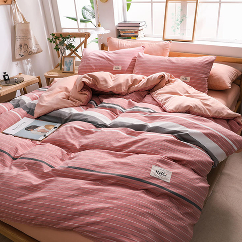 Ropa de cama vendedora caliente de la tela de algodón rayado de alta calidad del dormitorio
