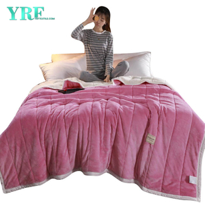 Mantas de lana de diseño moderno rosa muy suave para tamaño king